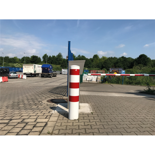 Barrier bollard | Steel tube  273 x 5 mm | stationary | for setting in concrete | hot-dip galvanized | total length: 1500 mm | with welded steel cap